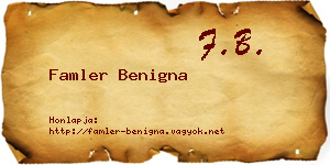 Famler Benigna névjegykártya
